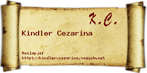 Kindler Cezarina névjegykártya